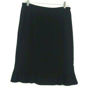 Black Silhouette Skirt Size 8 Pleated Hem Fully Lined Business Casual